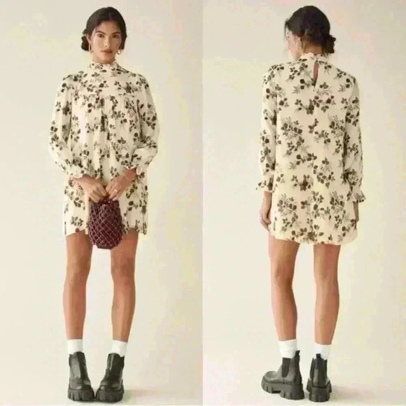 Reformation NWOT Jourdan Dress Regency- Cottagecore Rose Floral Short Dress M - Picture 1 of 10